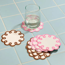 Load image into Gallery viewer, Coquette Scalloped Reusable Letterpress Coasters