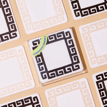 Load image into Gallery viewer, Meandros Greek Key Reusable Letterpress Coasters