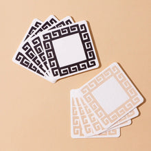 Load image into Gallery viewer, Meandros Greek Key Reusable Letterpress Coasters