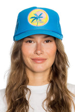 Load image into Gallery viewer, Friday Feelin' Vacation Club Trucker Hat in Blue