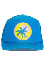 Load image into Gallery viewer, Friday Feelin' Vacation Club Trucker Hat in Blue