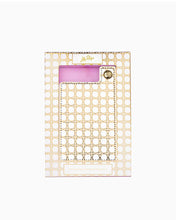 Load image into Gallery viewer, Lilly Pulitzer Expandable Phone Pocket | Gold Metallic Caning