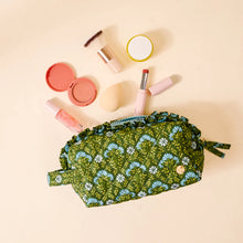 Load image into Gallery viewer, Essentials Quilted Cosmetic Pouch - Everbloom Forest Green