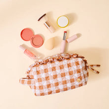 Load image into Gallery viewer, Essentials Quilted Cosmetic Pouch - Maple Gingham