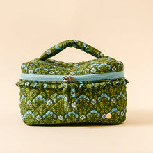 Load image into Gallery viewer, Glam & Go Quilted Cosmetic Bag - Everbloom Forest Green