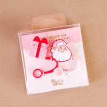 Load image into Gallery viewer, Jolly Santa Straw Topper Set