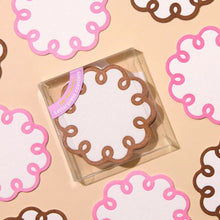 Load image into Gallery viewer, Coquette Scalloped Reusable Letterpress Coasters