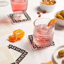Load image into Gallery viewer, Meandros Greek Key Reusable Letterpress Coasters