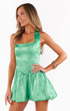 Load image into Gallery viewer, Show Me Your MUMU Piper Skort Dress | Green Palm Luxe Satin