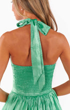 Load image into Gallery viewer, Show Me Your MUMU Piper Skort Dress | Green Palm Luxe Satin