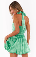 Load image into Gallery viewer, Show Me Your MUMU Piper Skort Dress | Green Palm Luxe Satin
