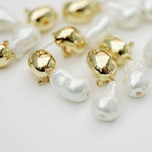 Load image into Gallery viewer, Vintage Chunky Gold and Pearl Statement Drop Earrings