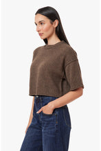 Load image into Gallery viewer, Habitual Crewneck Short Sleeve Sweater | Heather Mocha