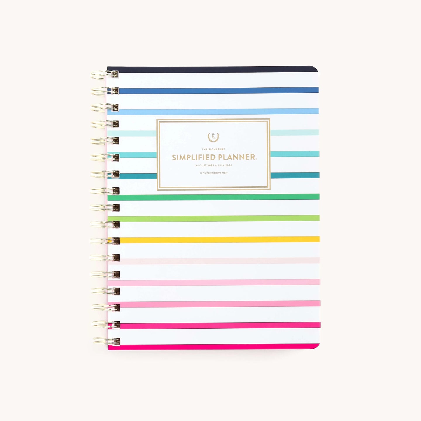 Emily Ley 2025-2026 Softcover Weekly Simplified Planner | Happy Stripe