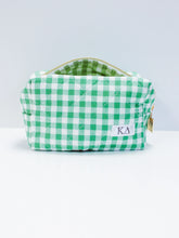 Load image into Gallery viewer, Sorority Gingham Quilted Makeup Bag