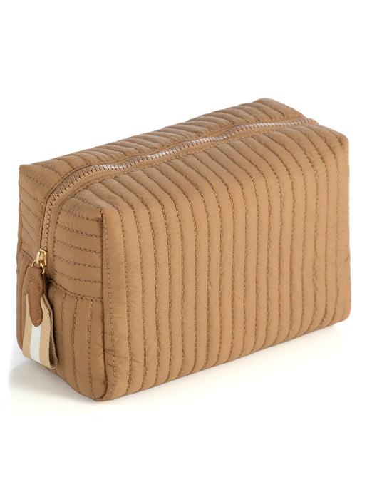 Ezra Large Boxy Cosmetic Pouch | Tan