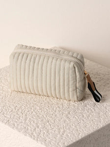 Ezra Small Boxy Cosmetic Pouch | Ivory