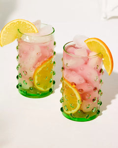 Lilly Pulitzer Highball Hobnail Glass Set | Jade Lime