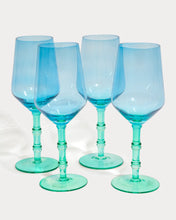 Load image into Gallery viewer, Wine Glass Set | Mint Condition / Hydrangea Blue