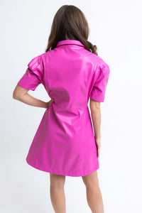 Karlie Pink Pleather Sophia Dress