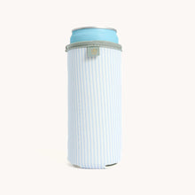 Load image into Gallery viewer, Emily Ley Slim Can Cooler | Blue Pinstripe