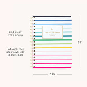 Emily Ley 2025-2026 Softcover Weekly Simplified Planner | Happy Stripe