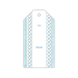 Blue Geometric Border Gift Tag