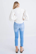 Load image into Gallery viewer, Karlie Ivory Poplin Button Top