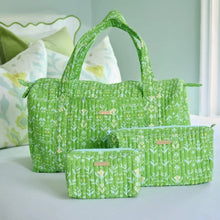 Load image into Gallery viewer, Laura Park Petal Garden Green Quilted Signature Duffle Bag