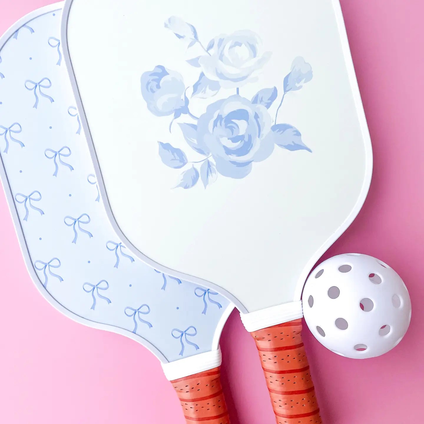 Coquette Blue Bow Floral Pickleball Paddle