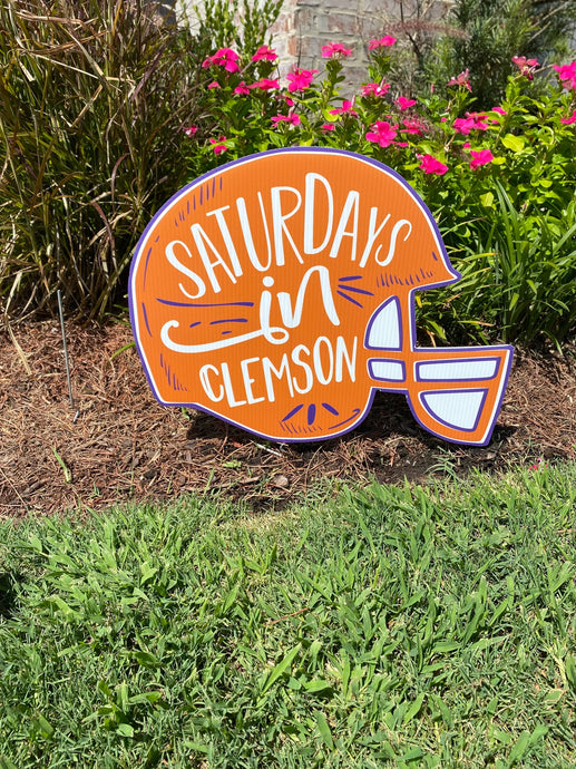 Saturdays in Clemson Yard Sign