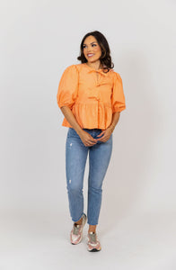 Karlie Orange Bow Top