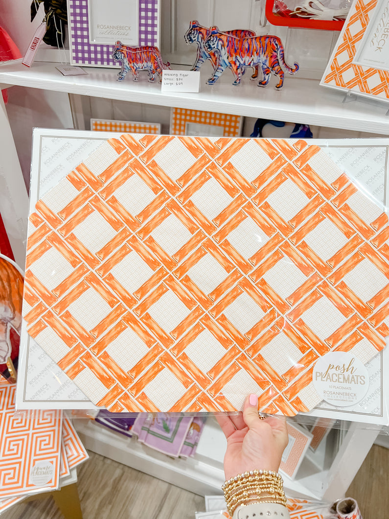 Orange Bamboo Posh Die Cut Placemats