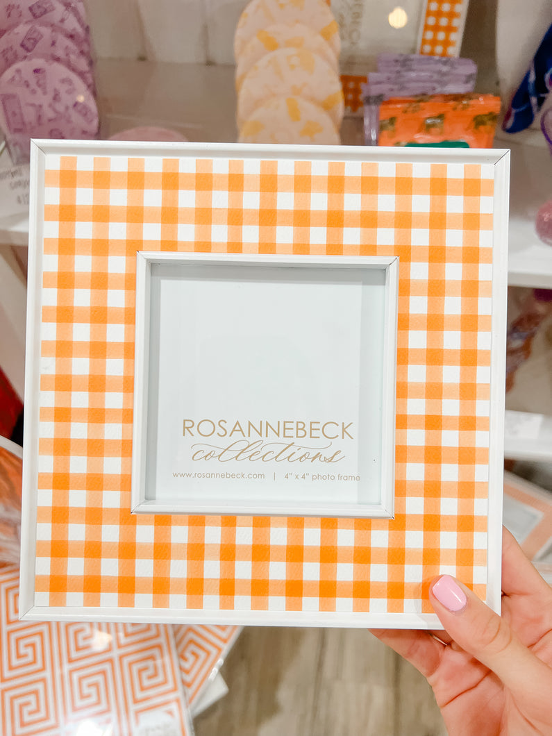 Orange Gingham 4x4 Frame