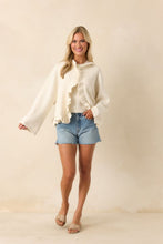 Load image into Gallery viewer, Prosperina Sabrina Ruffle Cardigan | Ivory