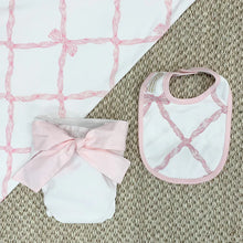 Load image into Gallery viewer, TBBC Baby Bow Bottom Bloomer | Worth Ave White/Palm Beach Pink