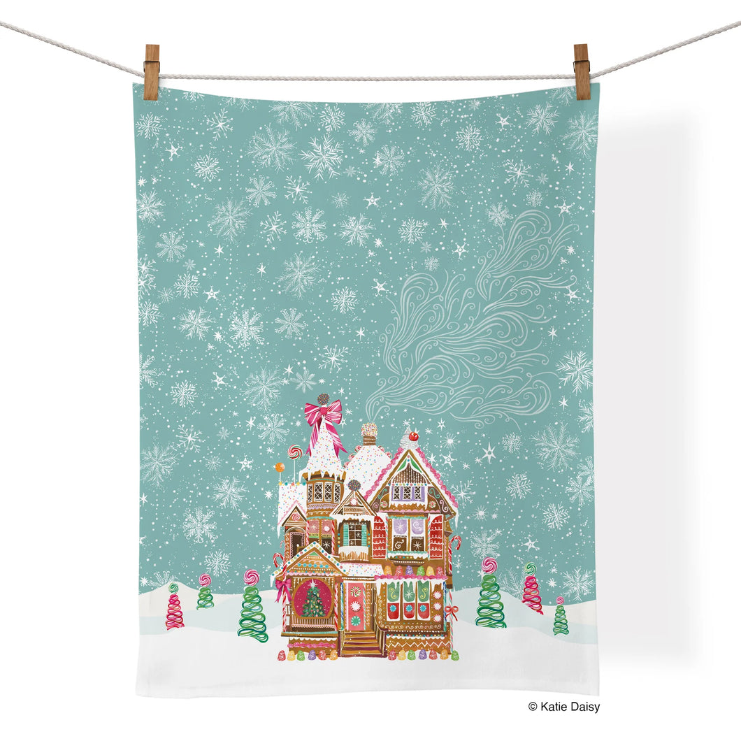 Gingerbread House Tea Towel