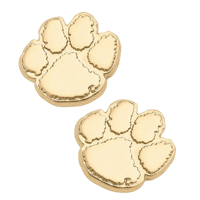 Clemson Tigers 24K Gold Plated Stud Earrings