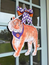 Load image into Gallery viewer, Palmetto Purple &amp; Orange Tiger Door Hanger