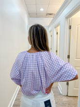 Load image into Gallery viewer, Tatum Top | Violet Gingham