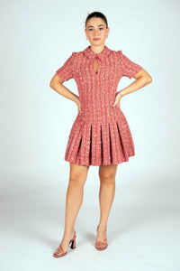 Val Dress | Pink Multi Tweed