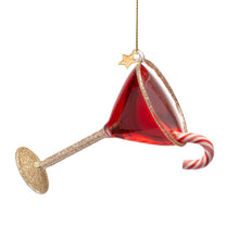Load image into Gallery viewer, Red Chrismas Cocktail Glass Ornament
