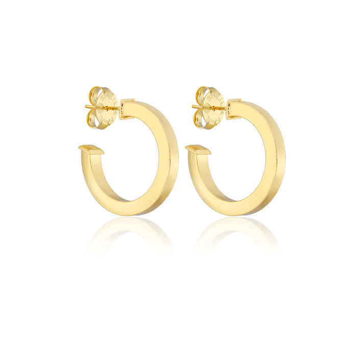 Sheila Fajl Small Taranto Hoops | Brushed 18K Gold Plated