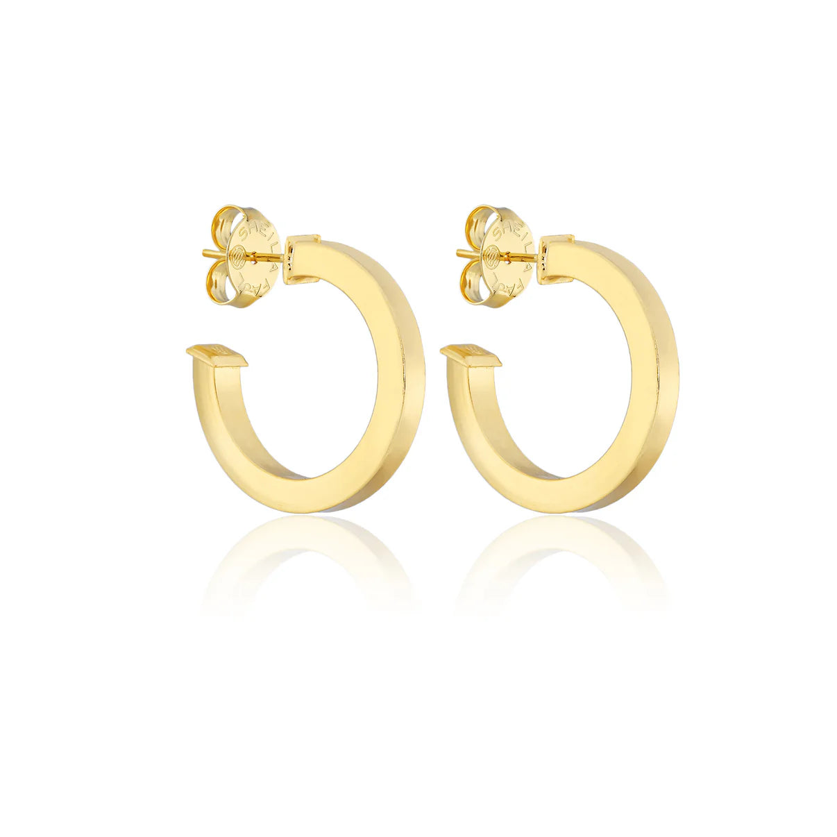 Sheila Fajl Small Taranto Hoops | Brushed 18K Gold Plated