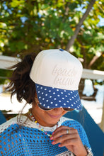 Load image into Gallery viewer, Beach Bum - Navy Polka Dot Hat