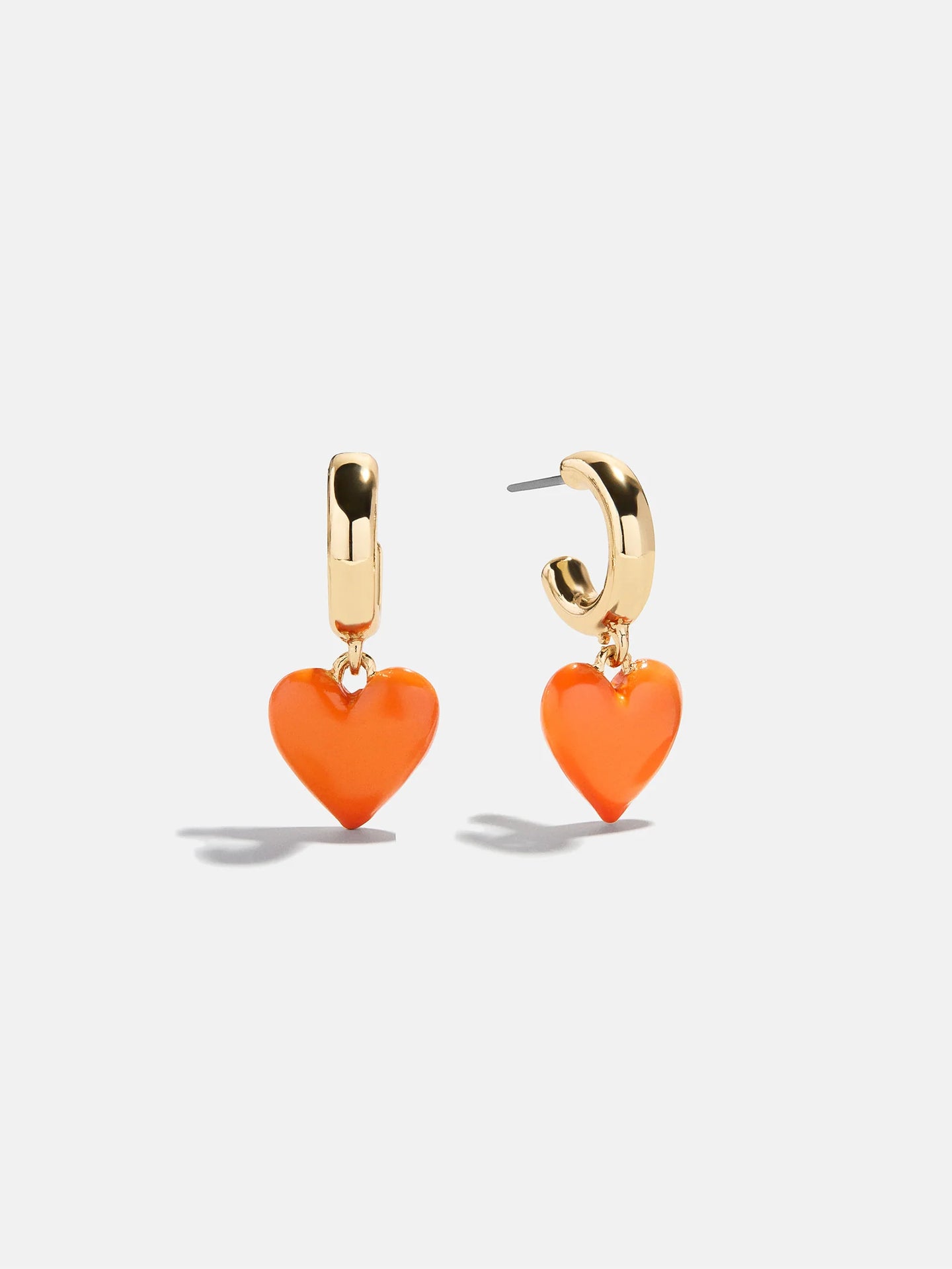 Baublebar Orange Puffy Heart Drop Hoops