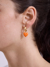 Load image into Gallery viewer, Baublebar Orange Puffy Heart Drop Hoops