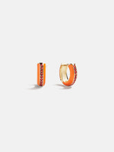 Load image into Gallery viewer, Baublebar Orange Pave Enamel Huggies