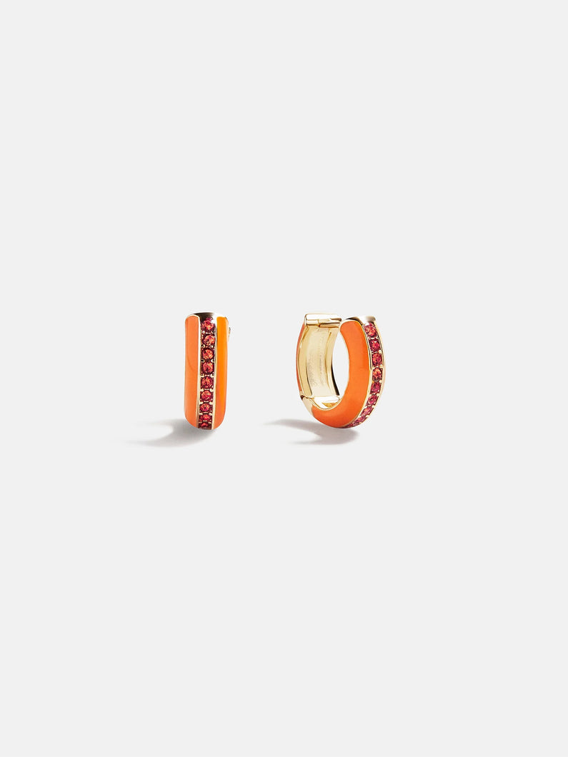 Baublebar Orange Pave Enamel Huggies
