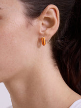 Load image into Gallery viewer, Baublebar Orange Pave Enamel Huggies